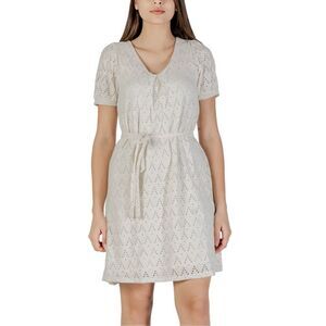 Vila Clothes Beige Recycled Polyester Short Women's Dress